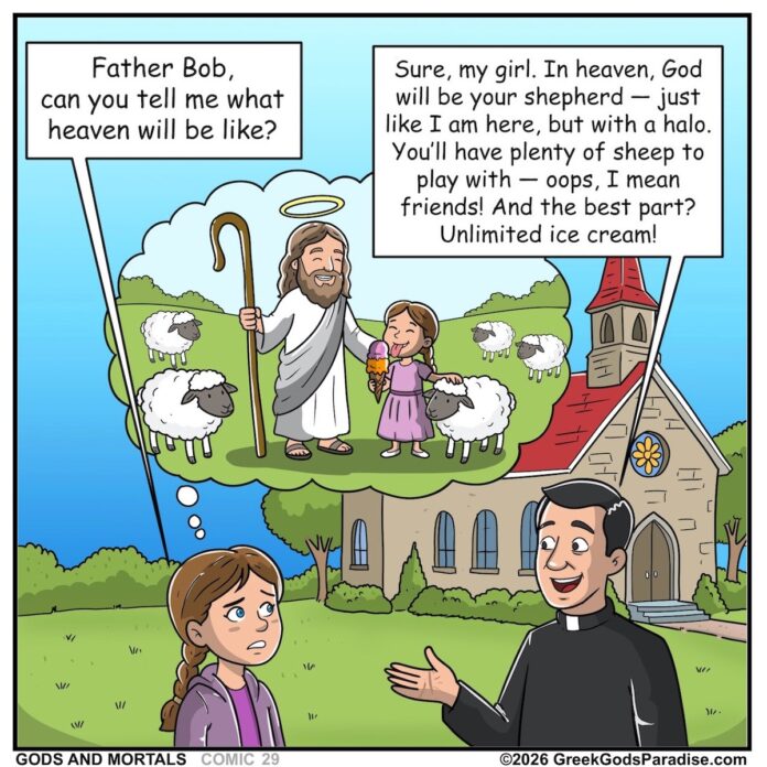 Jesus Christ Catholic Priest God Religion Parody Comic