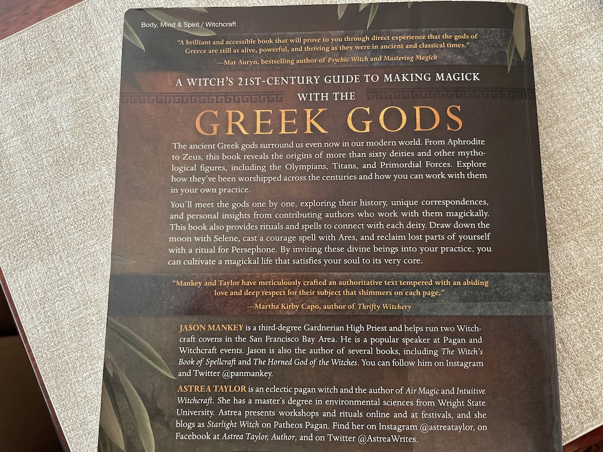 Modern Witchcraft with the Greek Gods Book Summary Back Cover