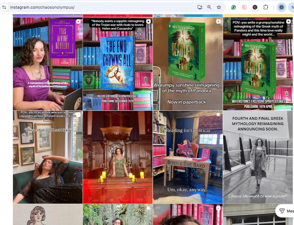 Bea Fitzgerald Book Author Instagram Page Photos
