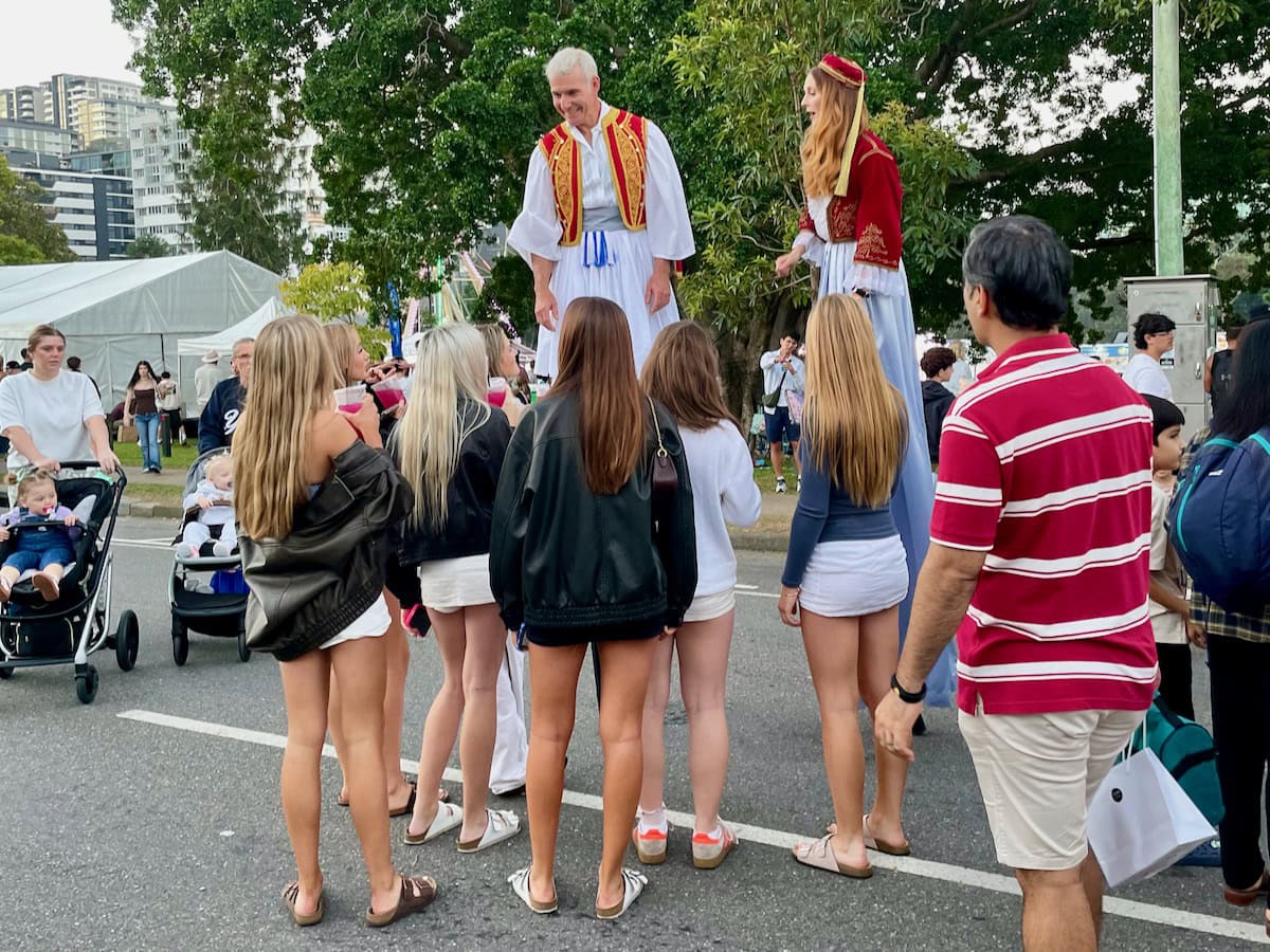 Stilt Walkers Girls Paniyiri Greek Festival