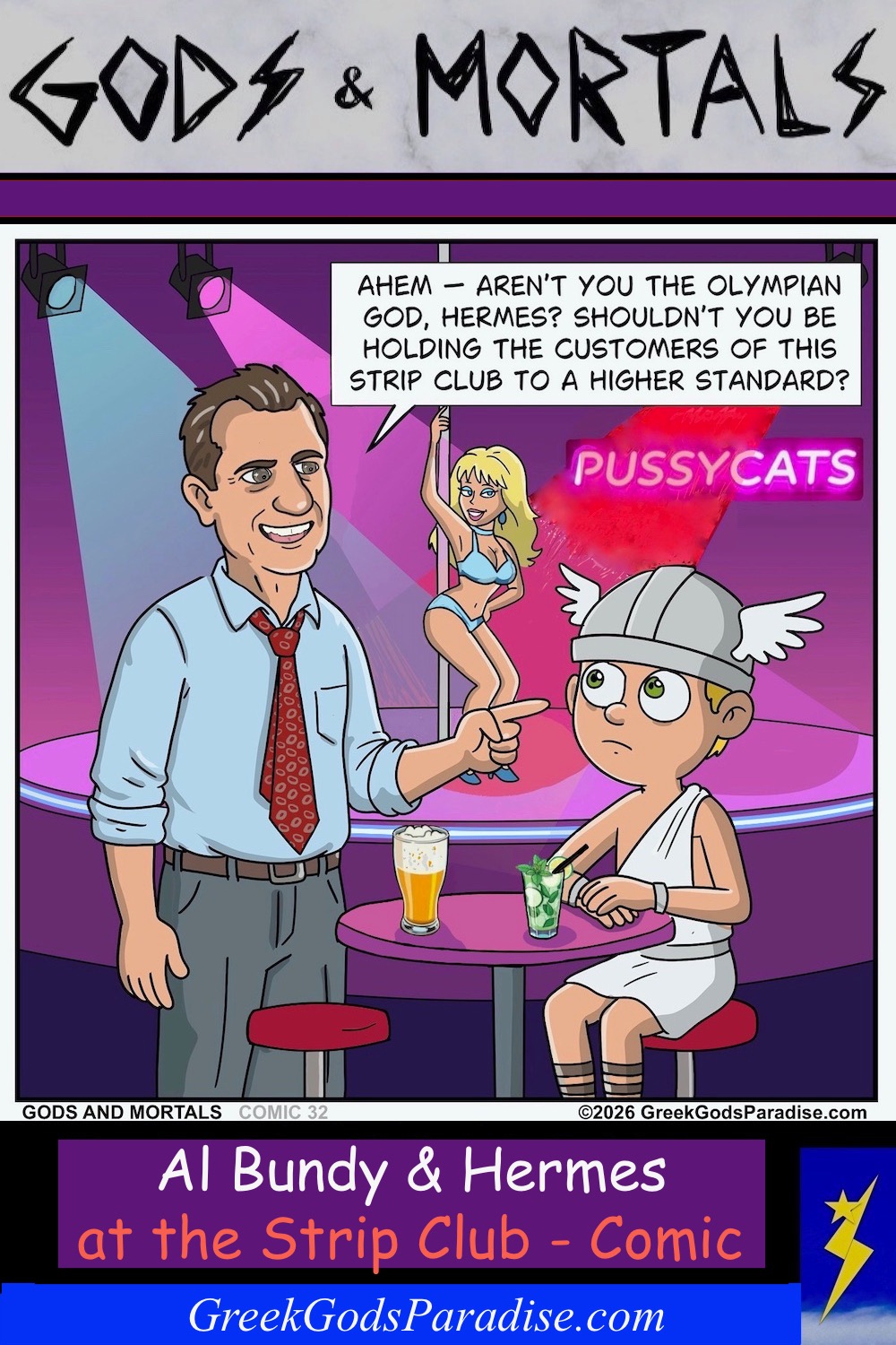 Al Bundy Greek God Hermes Strip Club Comic