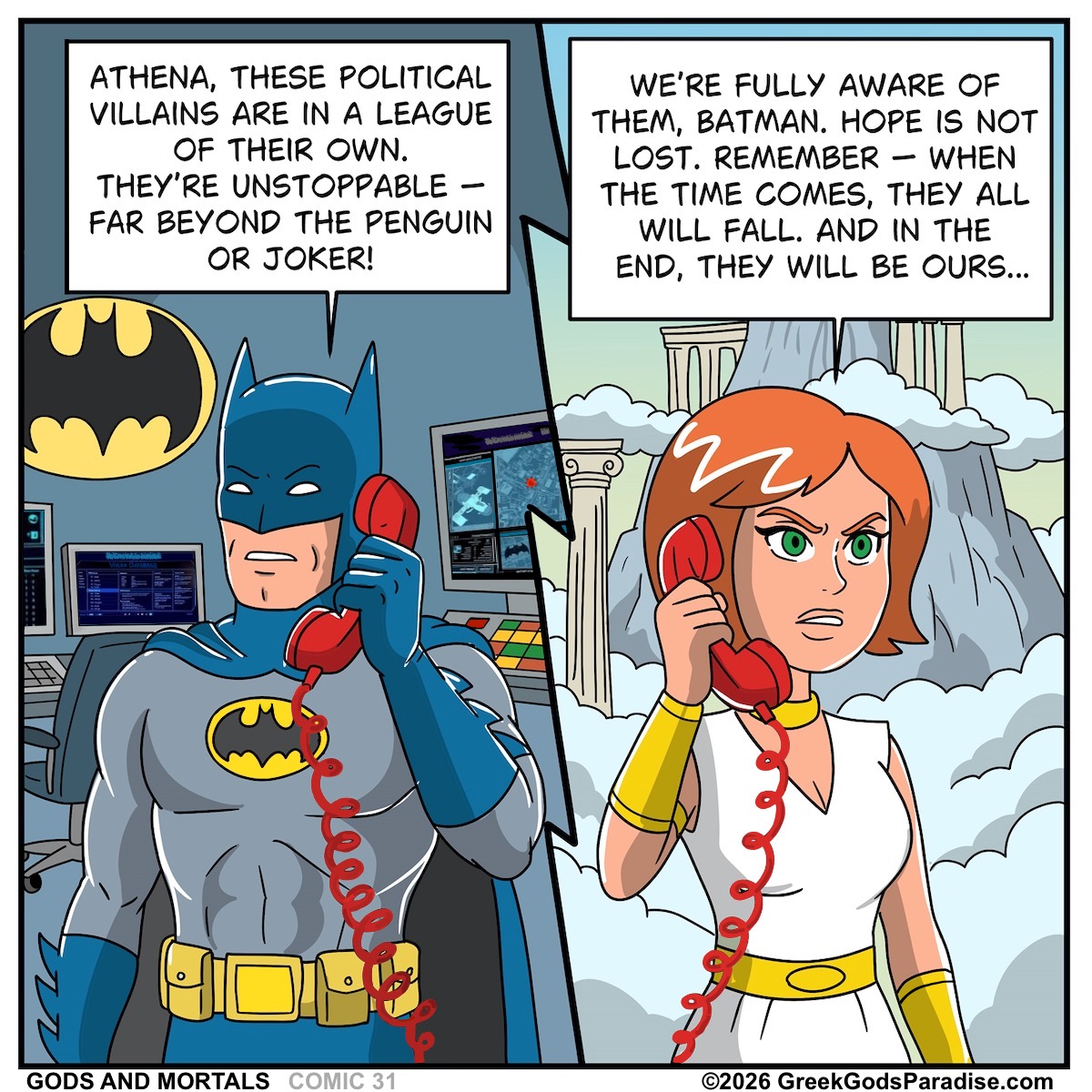 Comic Batman Greek Gods Phone Call Scene