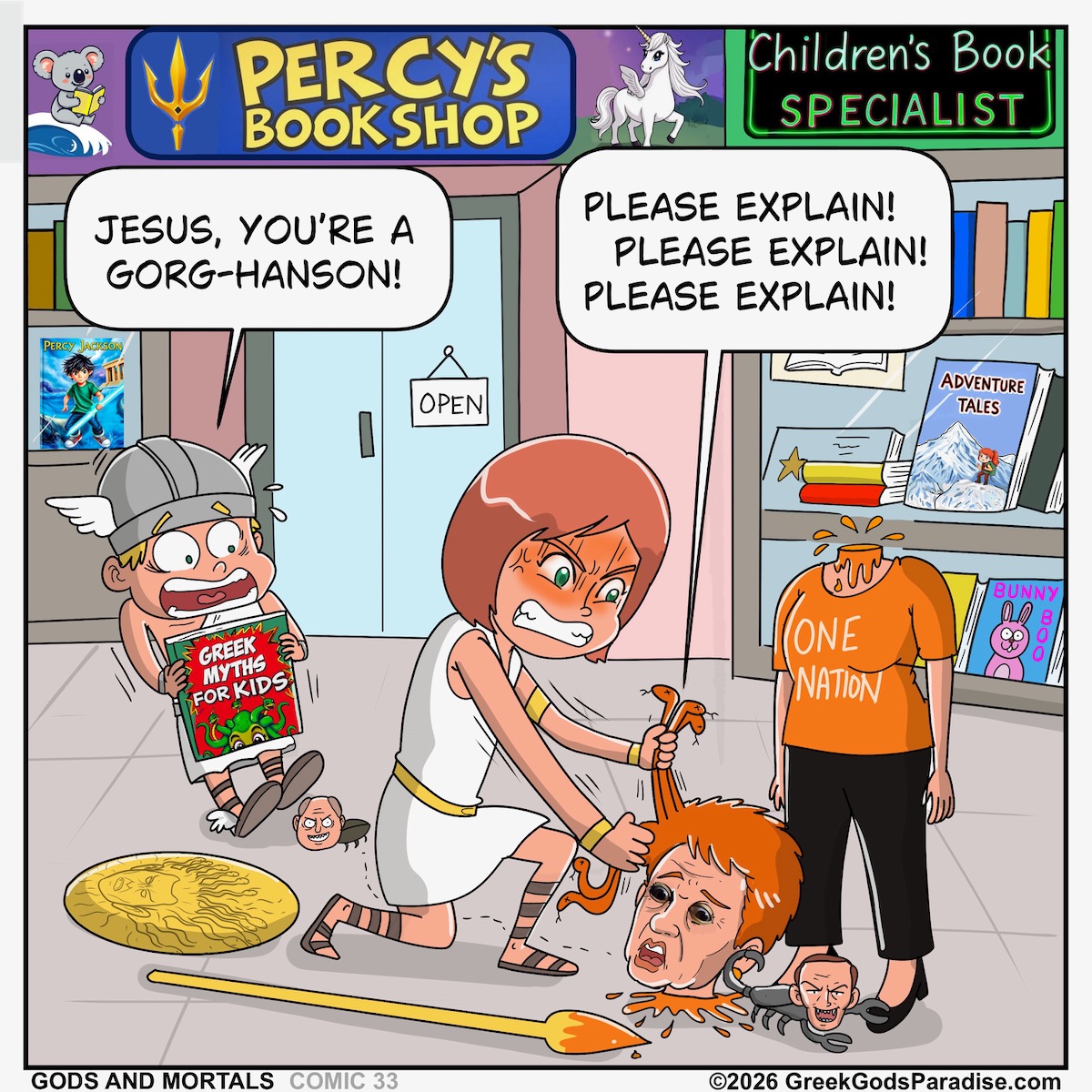 Pauline Hanson Comic Medusa Gorgon Scene