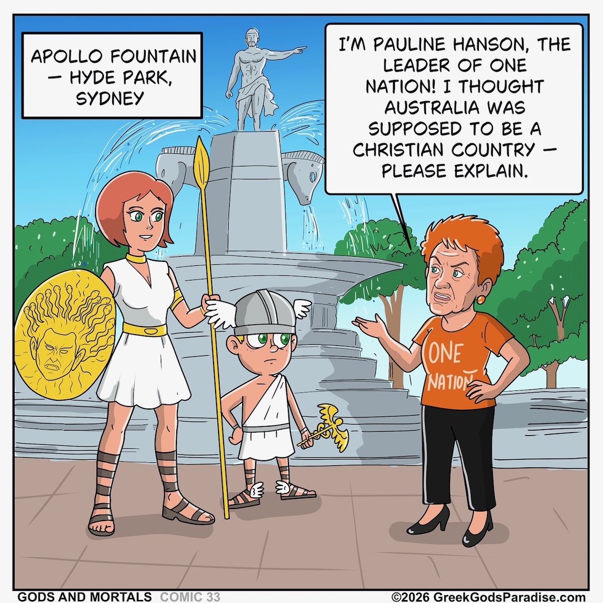 Pauline Hanson Comic Please Explain Greek Gods