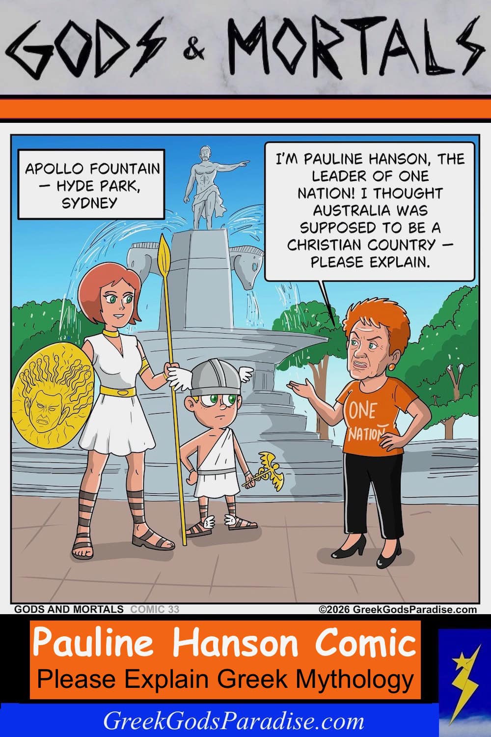 Pauline Hanson Comic Please Explain Greek Mythology
