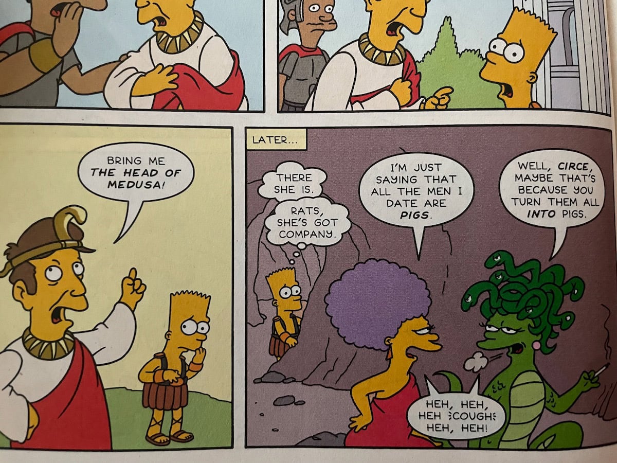 Simpsons Comic Bart Hercules Medusa