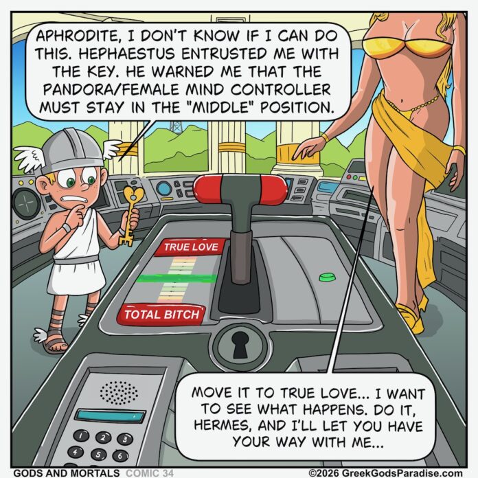 Aphrodite Goddess of Love Comic Olympus Control Room