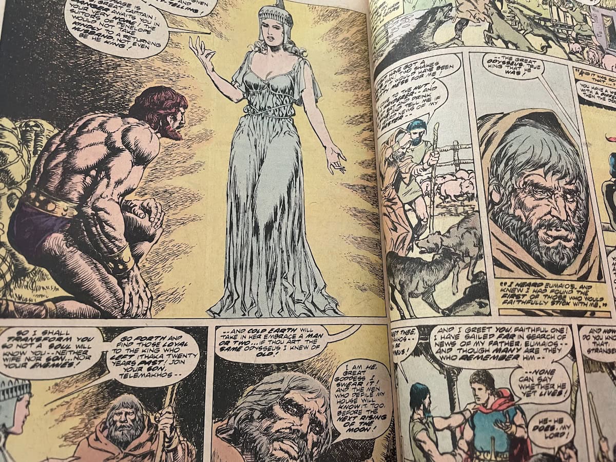 The Odyssey Marvel Classics Comics 18 Goddess Athena Odysseus Scene