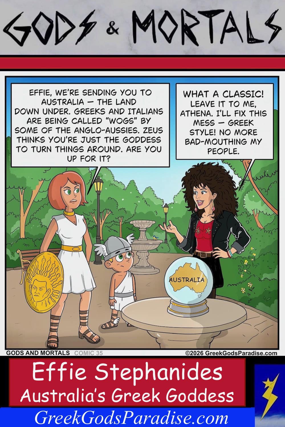 Effie Stephanides Comic Greek Goddess Australia