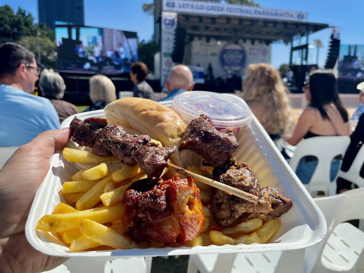 Greek Food Souvla Souvlaki Lets Go Greek Festival Parramatta Sydney