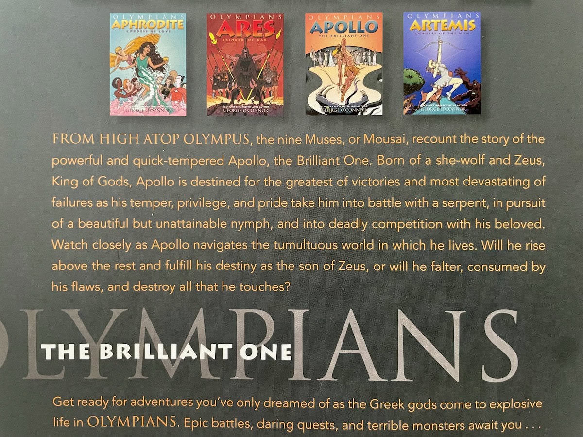 Olympians Apollo Story Summary Back Cover