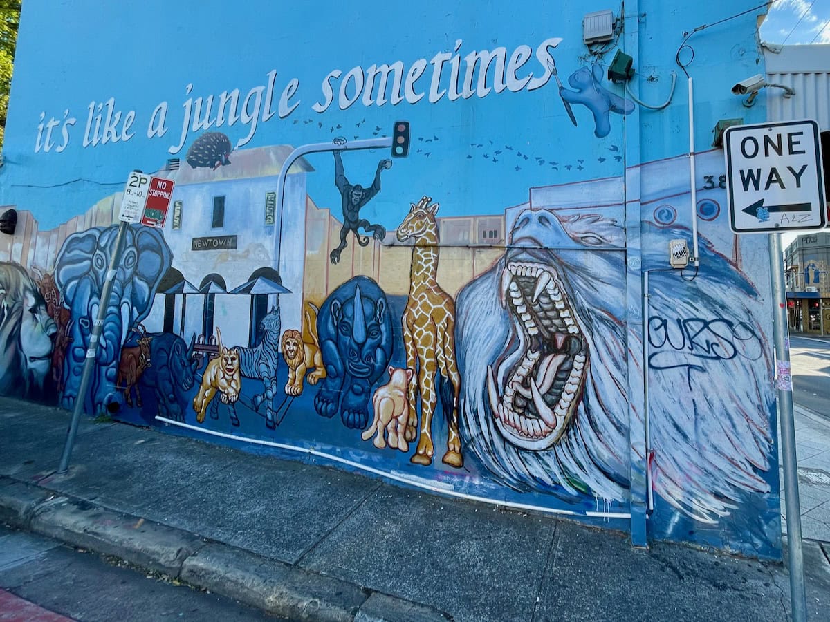 Its Like A Jungle Sometimes Mural Newtown Sydney