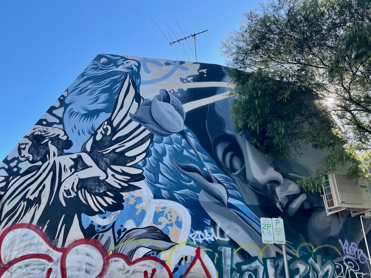Perfect Match Greek Goddess Eagle Angel Mural Newtown Sydney